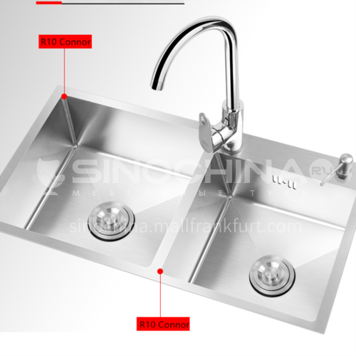 304 stainless steel handmade kitchen sink double basin